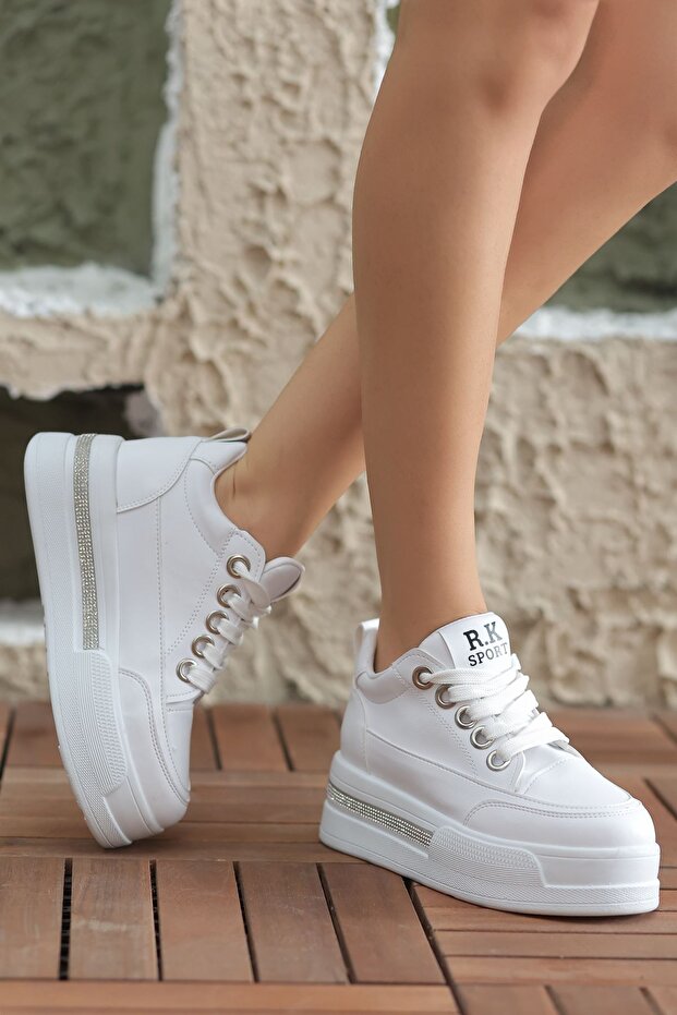 Soiva High Sole Stone Embellished Sports Shoe