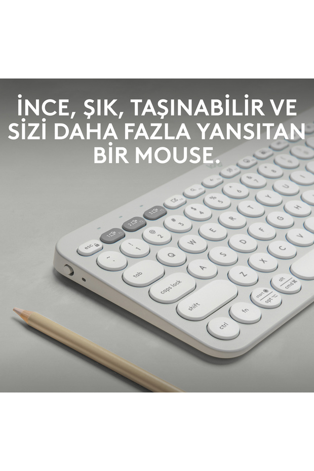 K380s Pebble Keys 2 Çoklu Cihaz Özellikli Bluetooth Türkçe Q Klavye, Beyaz 920-011860 - 3