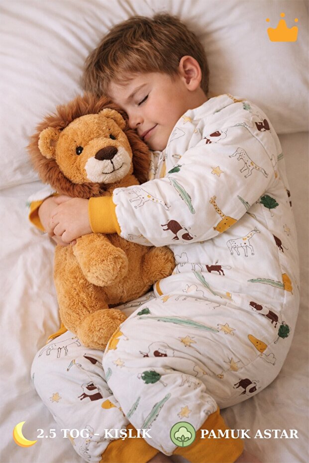 Winter Children's Sleeping Bag Cotton Lined 2.5 Tog Thick Fiber Filled Unisex 2-9 Years Old