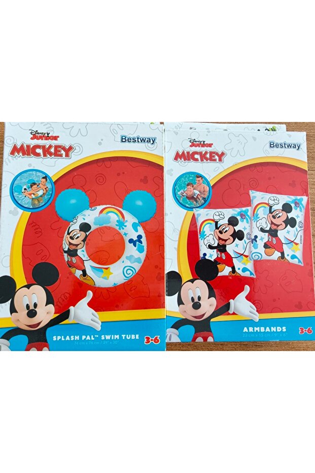 Güven Oyuncak Mickey Mouse Themed Lifebuoy and Armlet Set