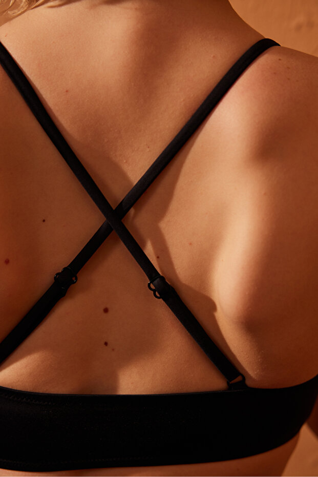 أعلى بيكيني Bralette الأساسية السوداء - 4