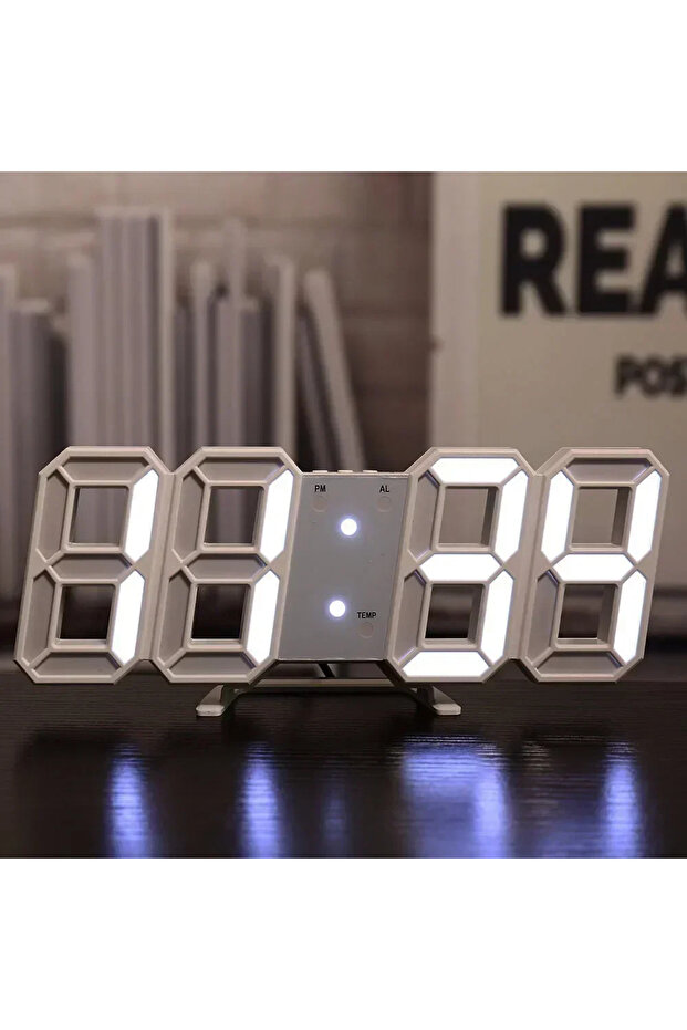 01 3D LED Digital Clock Wall Decoration Glow Night Mode Decoration for Bedroom Adjustable Electronic