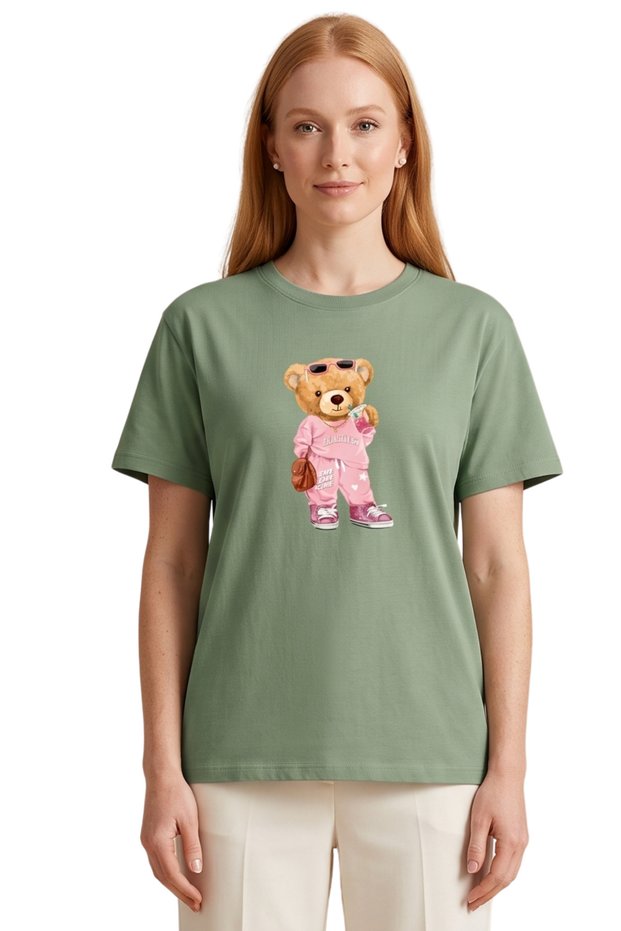Unisex Teddy Bear Printed Oversize T-Shirt with 10+ Color Options
