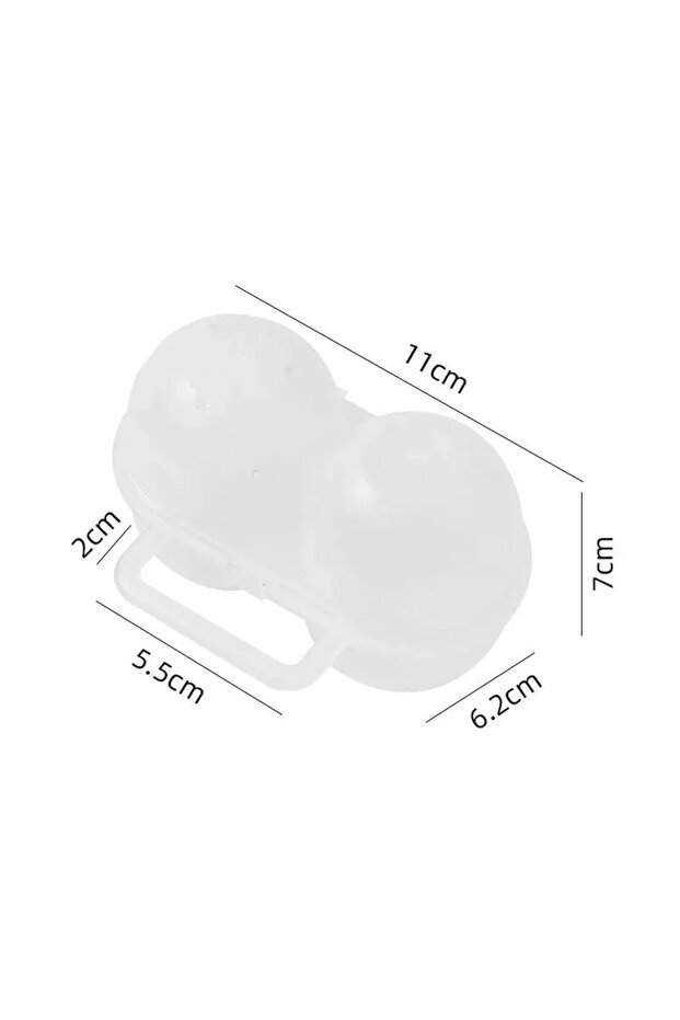 صندوق بيض محمول للاستخدام الخارجي بسعة 2 خلية، صينية بيض بلاستيكية، صندوق تخزين بيض للثلاجة مقاوم للصدمات
