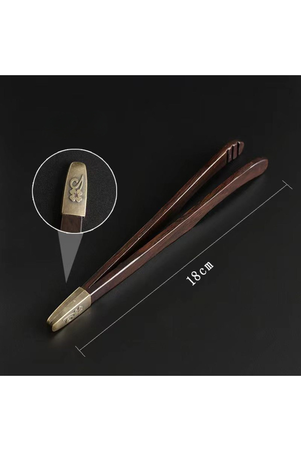 1pc Sandalwood anti drop tea clip Wooden Tweezer Teacup Clip Non-slip Sawtooth Tea Tweezers KungFu