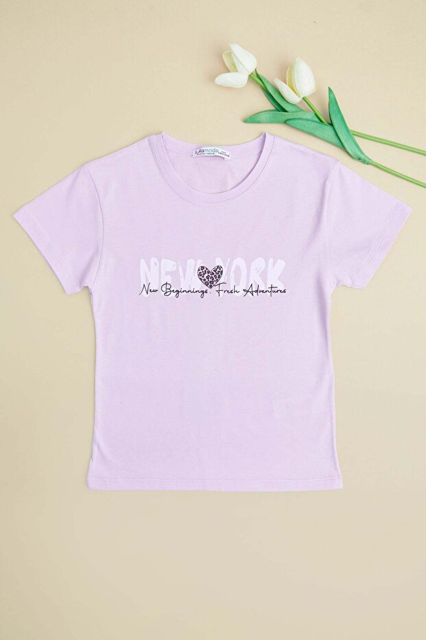 New York Printed Girls' T-Shirt