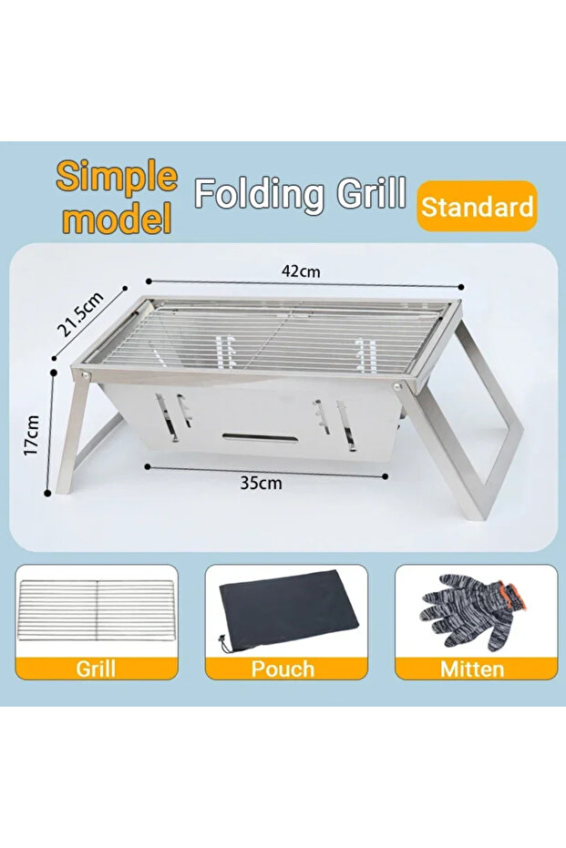 DUTRIEUX Basic style Stainless Steel Barbecue Stove Outdoor Charcoal Folding Barbecue Rack Household