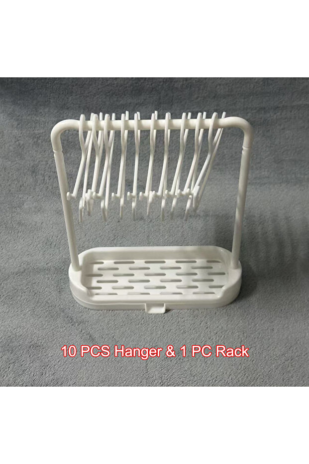 10 Hanger and 1 Rack Doll Clothes Display Rack Suitable for 10-20cm BJD Labudu Plush Toy's Coat Hang