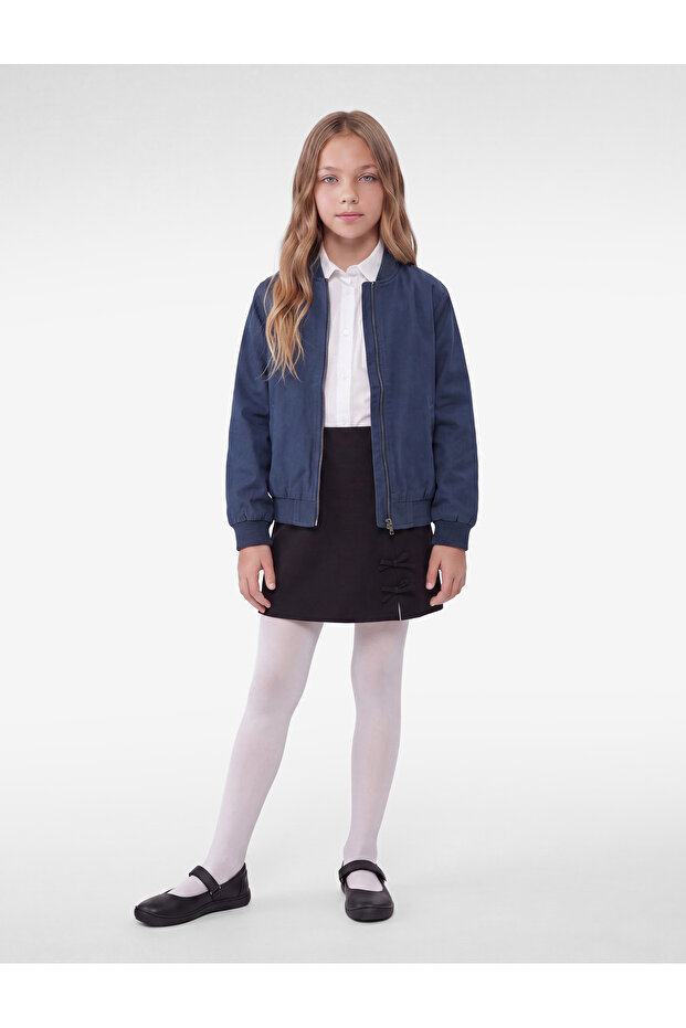 Viscose Blended Bow Detailed Skirt