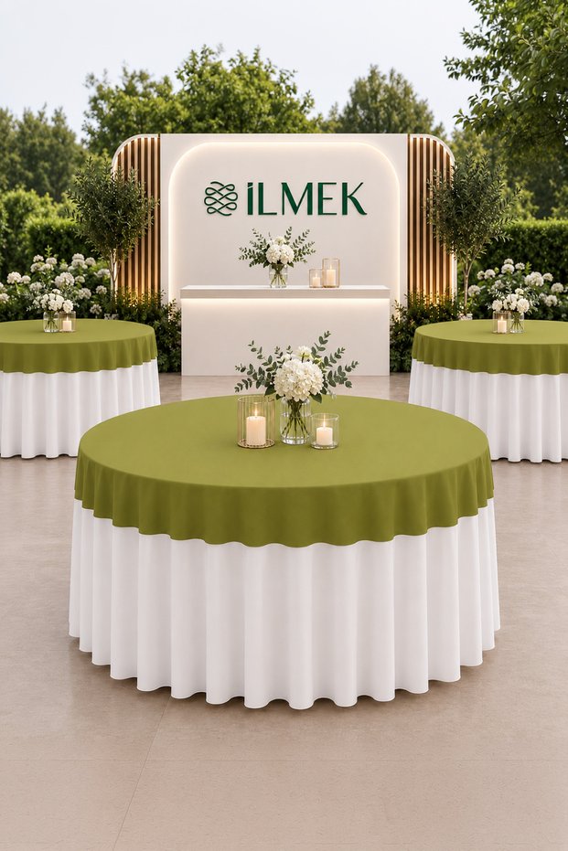 Dertsiz Round Tablecloth Cover | For Wedding, Event, Organization, Hotel, Restaurants and Home