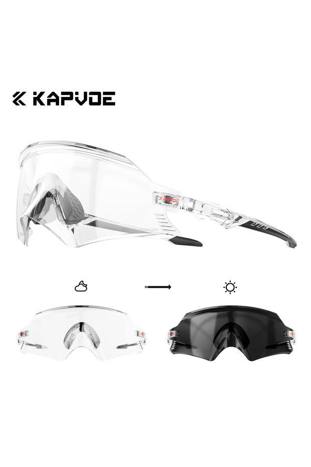 kapvoe K2-PH-1L-13 KAPVOE Outdoor Sports Hiking Women Bicycle Cycling UV400 Goggles Men Photochromic