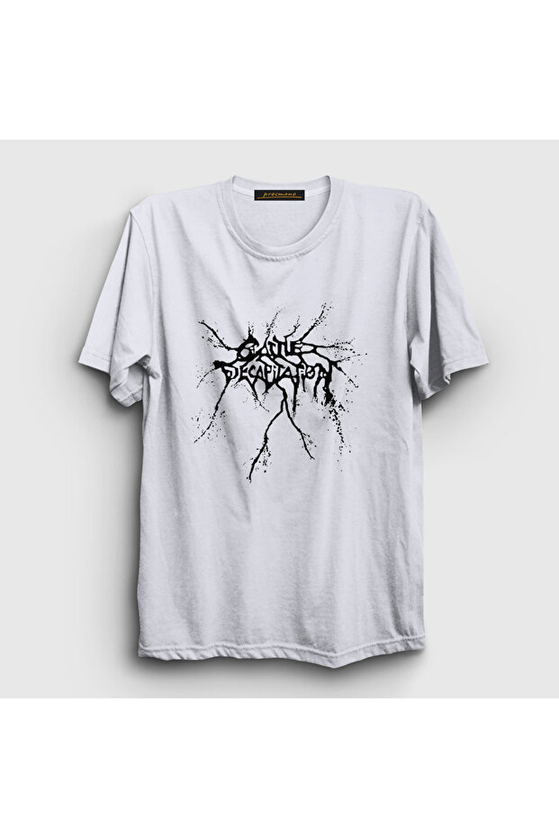 Unisex White Logo Metal Cattle Decapitation T-Shirt 476110Tt