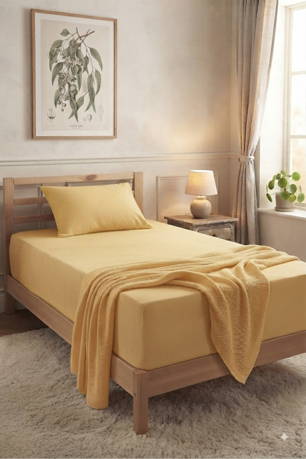 طقم ملاءات سرير فردي مقاس 120x200 (1 ملاءة + 1 غطاء وسادة)