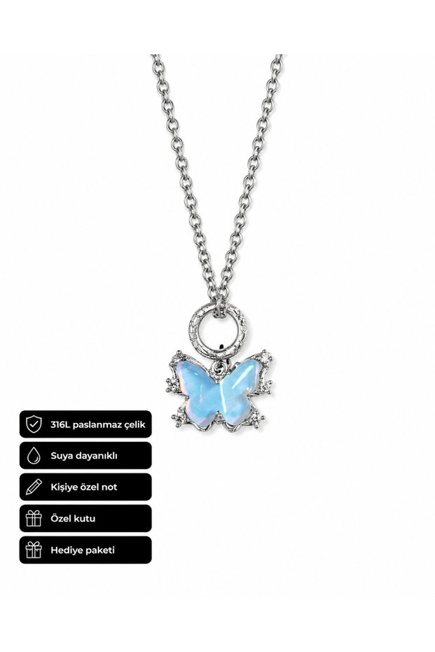 Butterfly Figured 316L Stainless Steel Necklace Gift Option