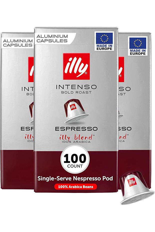 Espresso Intenso Dark Roast Coffee Capsules, 100% Arabica, Pack of 10, 100 Capsules