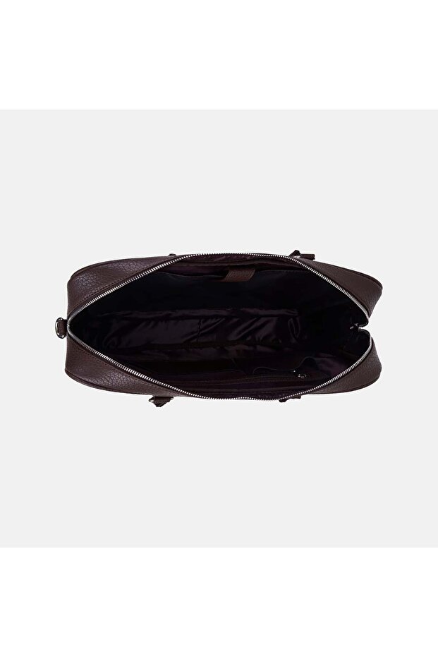 Men's Brown Shoulder Strap Briefcase - 5