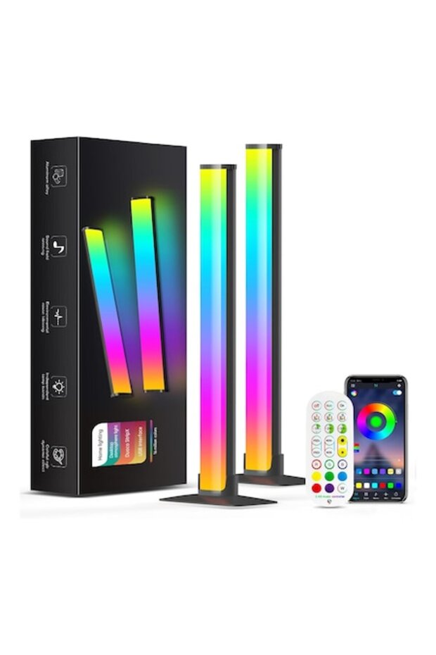 Set 2 LED RGB Bars with App/Remote Control