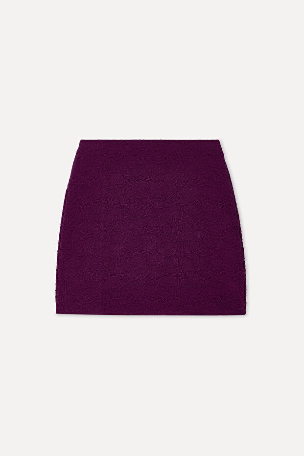 Women's Plum Jacquard Tight Mini Skirt