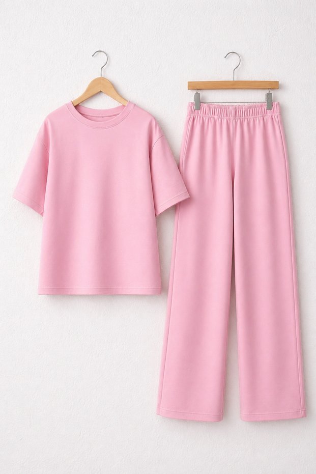Girl's Basic T-Shirt and Pants Set Summer Casual Daily Combination