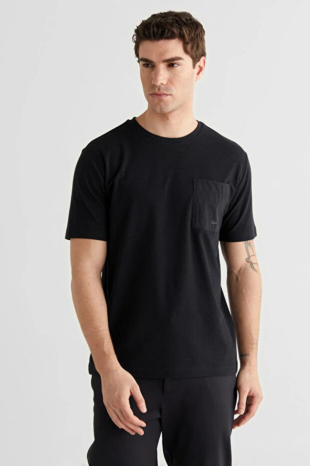 Men's Black Printed Short Sleeve T-Shirt