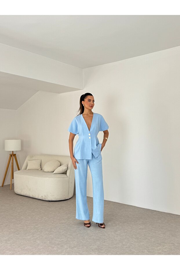 Linen Vest Set - 1
