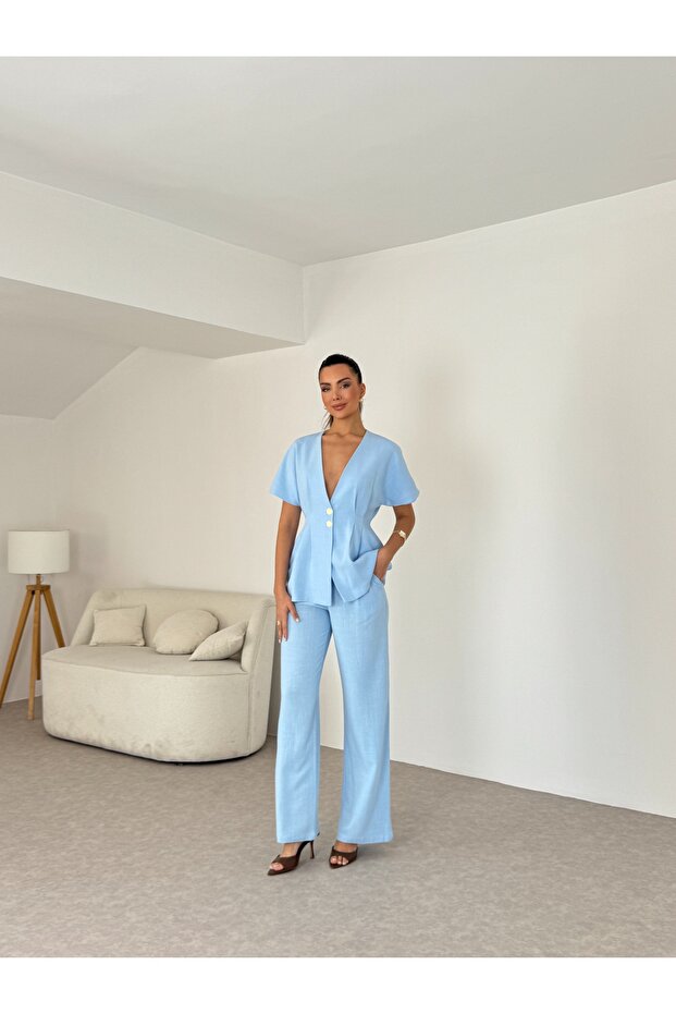 Linen Vest Set - 3