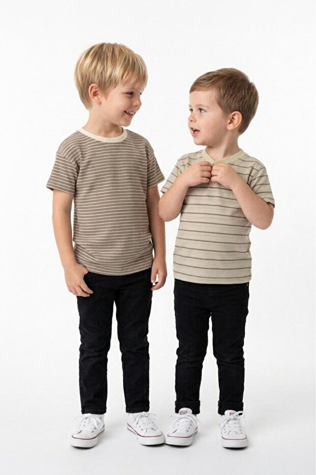 Lycra Embossed Striped 2-Pack T-Shirt Pack