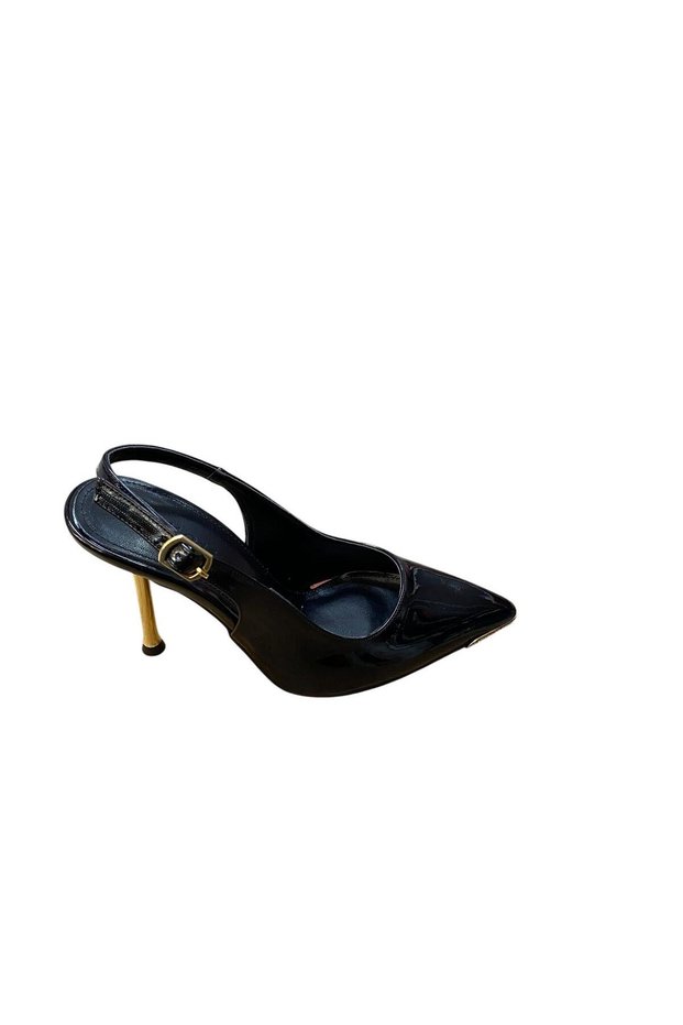 Women's Thin Metal Heel Metal Pointed Toe Patent Leather Evening Dress Shoes