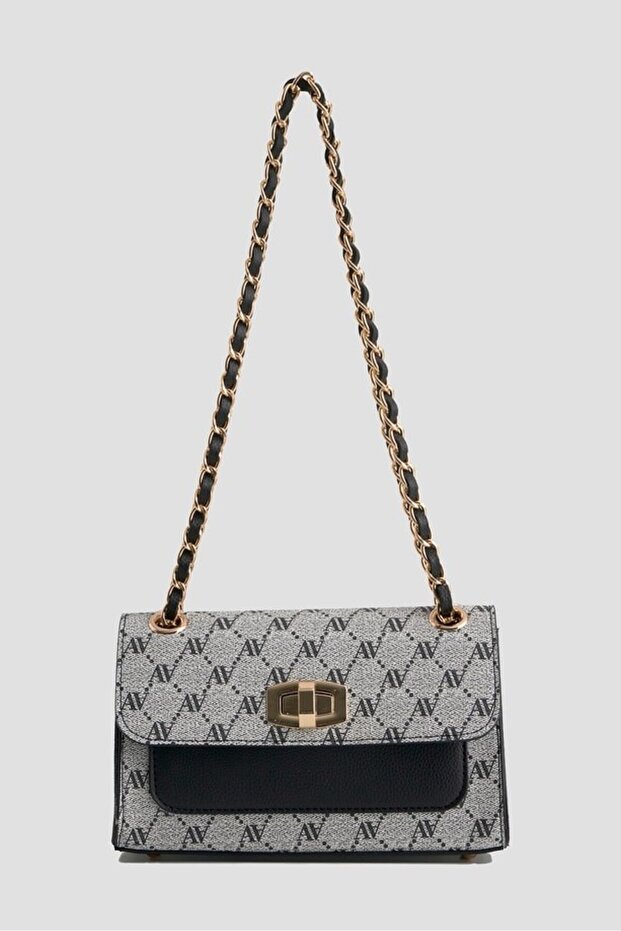 Women's Hand & Shoulder Bag with Chain Detail