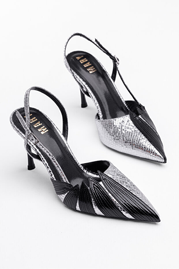 Heeled Evening Dress Shoes Thin Heel Long Heel Open Back Heel Shoes