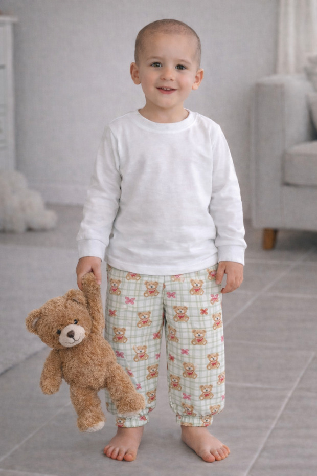 2-13 Years Old Girls' Pajama Bottoms 100% Cotton Combed Cotton Elastic and Cuffed Legs Comfortable Fit Baby Single Bottoms