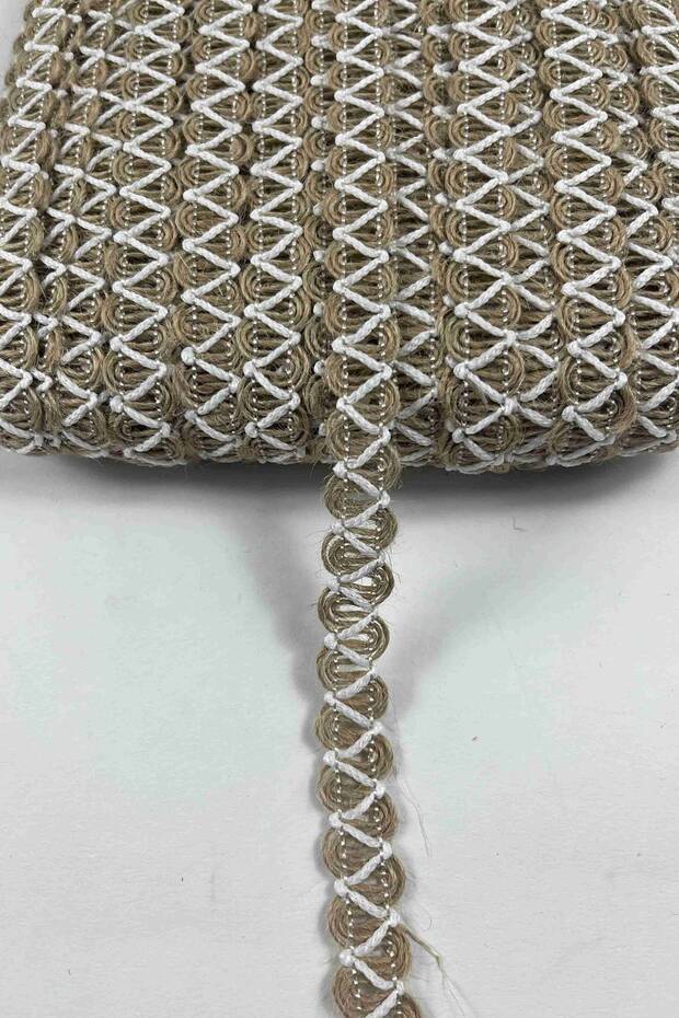 White Essa Wicker Cross Design Decorative Ribbon 10 Meters Packaging Decoration Ribbon