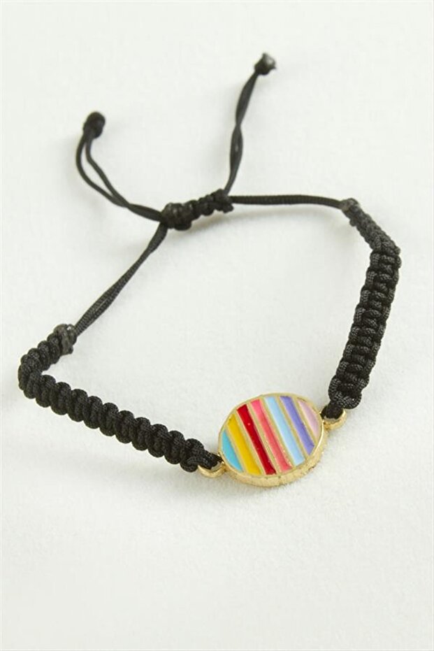 Round Macrame Rope Bracelet - Black