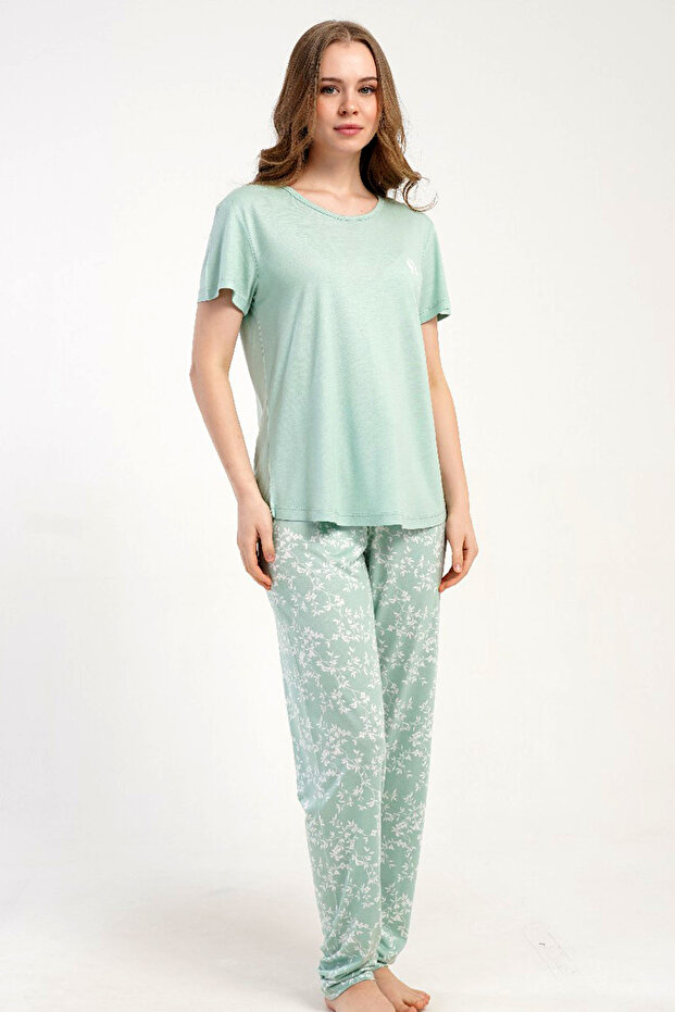 Women's P.Vıscon Short Sleeve Pajama Set, 512217