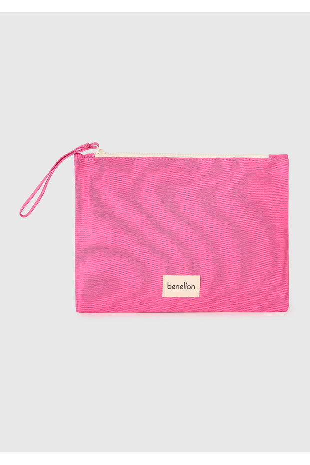 Unisex fuchsia maxi size canvas accessory bag