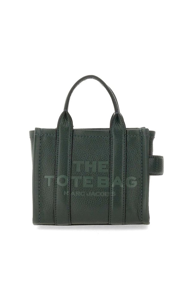 Women's Leather Mini Green Shoulder Bag with Zipper Closure and Logo Detail