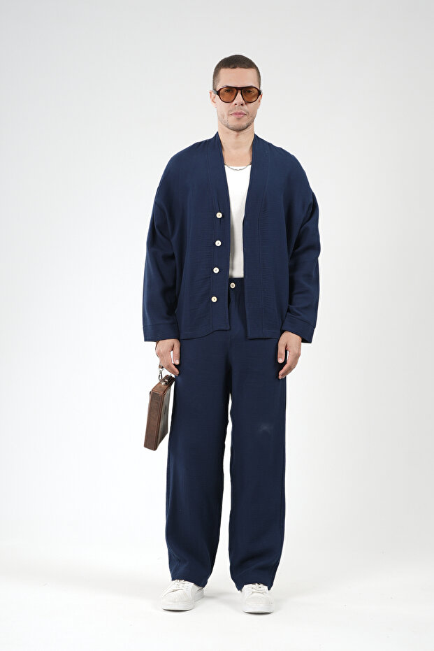 Trend Biz Oversize Fit Muslin Men's Top and Bottom Set