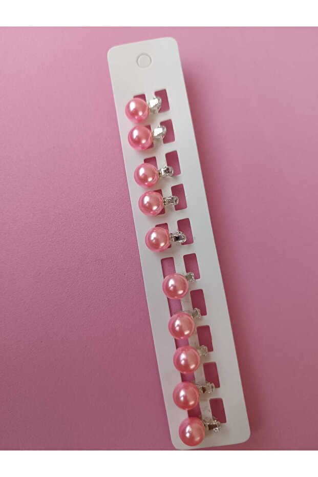 Pearl Model Pearlescent Candy Pink Color 10-Piece Charm, Hair Earring