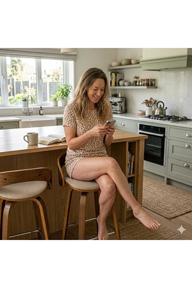 Leopard Patterned Cotton Pajama Set with Shorts