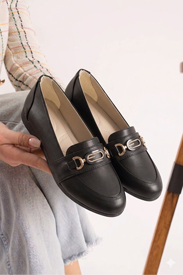 Sdf 0095 Black Lightweight Comfortable Daily Women's Ballerinas
