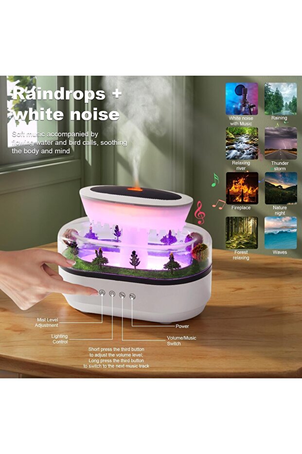 Rain Humidifier Diffuser for Essential Oils, 250 ml - 4