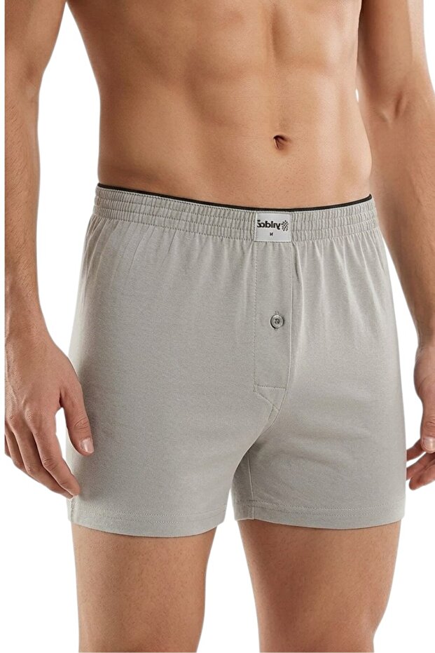 Yıldız 100% Cotton Men's Boxer Briefs with Front Buttons, 6-Piece Set, Towel Waistband, Comfortable Fit