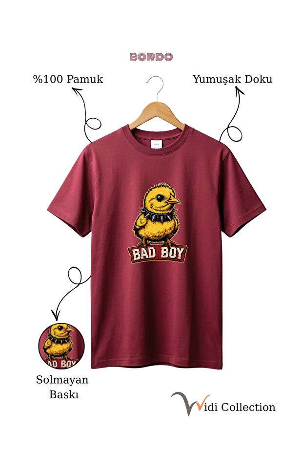 Unisex Bad Boy Chick Graphic Printed 100% Cotton Regular Fit T-Shirt