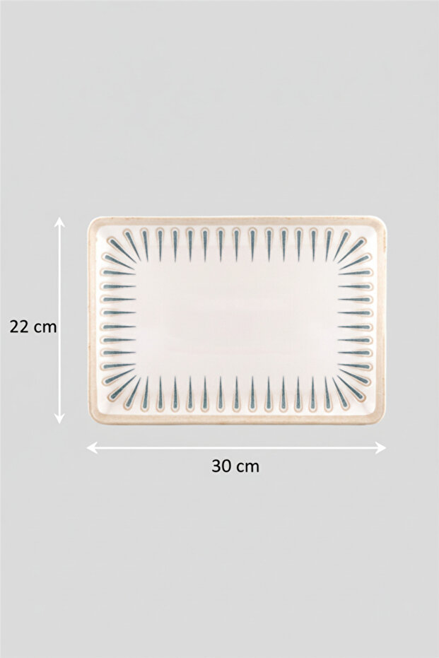 6-Piece Flora Rectangular Kayak Plate 30X22.5Cm Digital Sierra