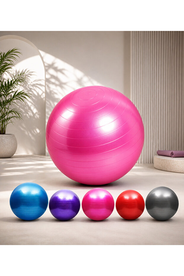 65 cm Pilates & Yoga Balance Ball (Ribbed) + Pump Gift