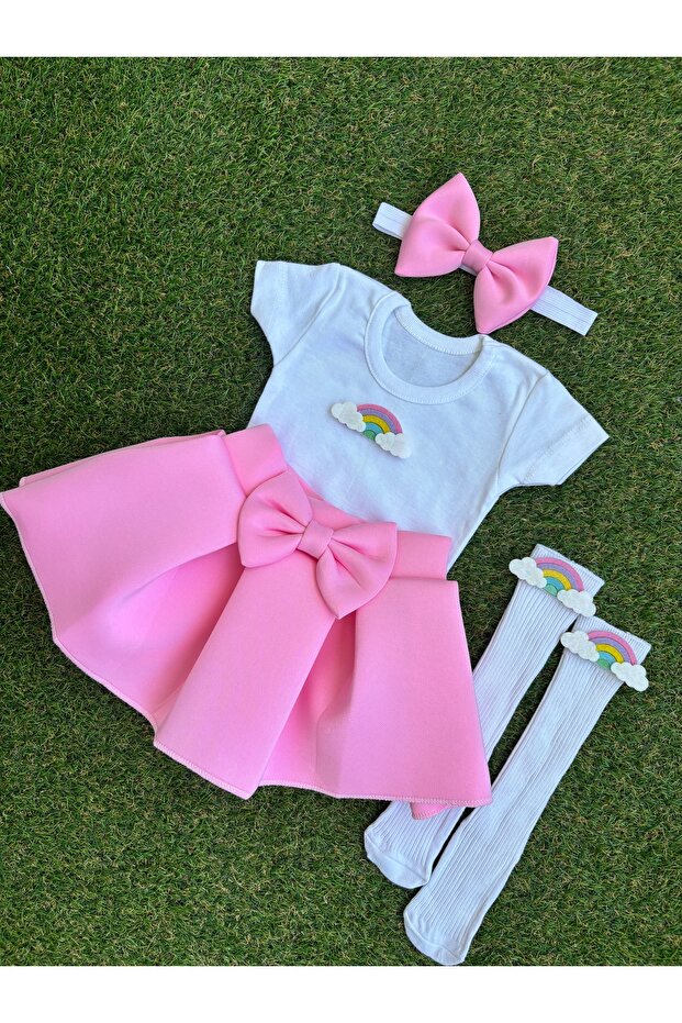 Girl's rainbow-themed special occasion set