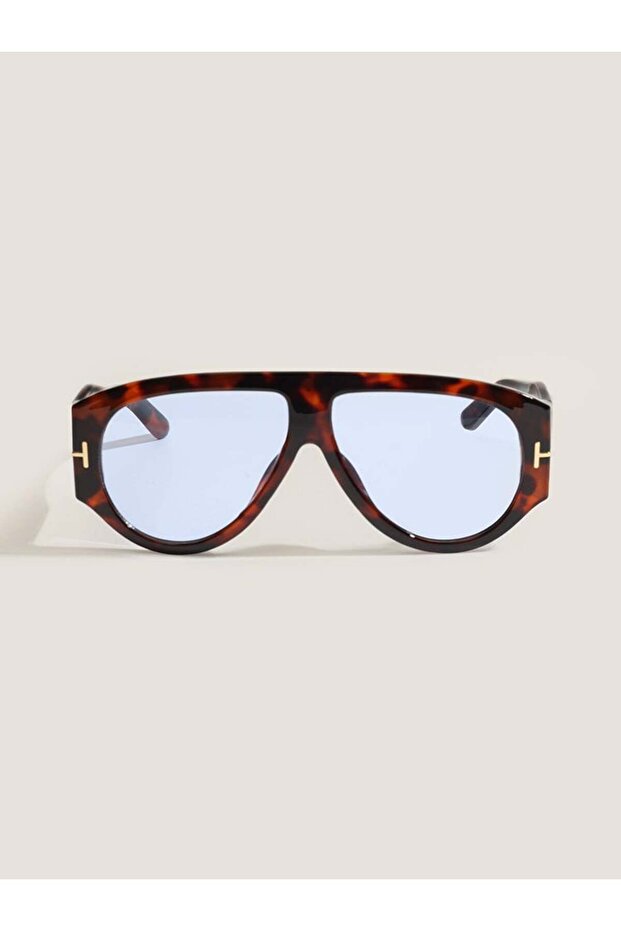 Unisex Pilot Sunglasses Leopard Pattern Frame Blue Glass Aneta C1