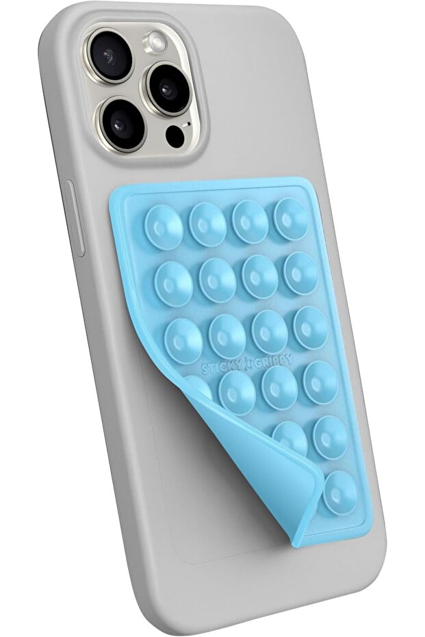 Suction Phone Mount, Sillicon Adhesive Accessory For Iphone And Android, Hands-Free Fidget Toy Mirror Shower Holder, Tiktok Videos Selfies (Blue)
