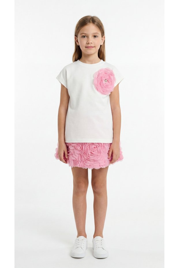 Rose Girl's T-Shirt and Skirt Set