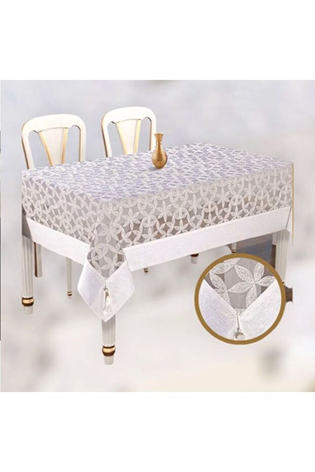 Tablecloth – Dertsiz 12-Person Single Tablecloth Dowry Gift Box Dertsiz Stain-Resistant Garden Linen